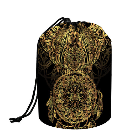 Spiritual Owl With Dreamcatcher Print Drawstring Makeup Bag