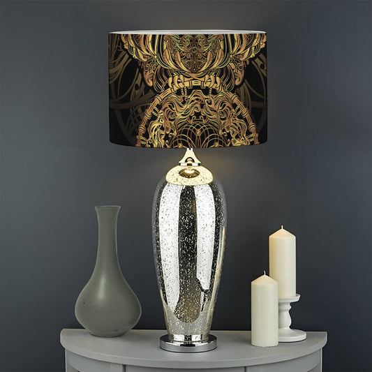 Spiritual Owl With Dreamcatcher Print Drum Lamp Shade