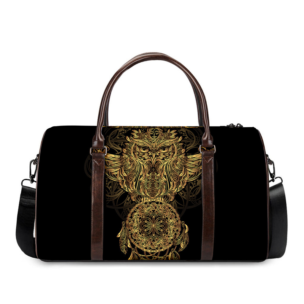 Spiritual Owl With Dreamcatcher Print Duffle Bag