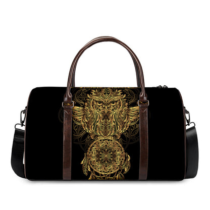 Spiritual Owl With Dreamcatcher Print Duffle Bag