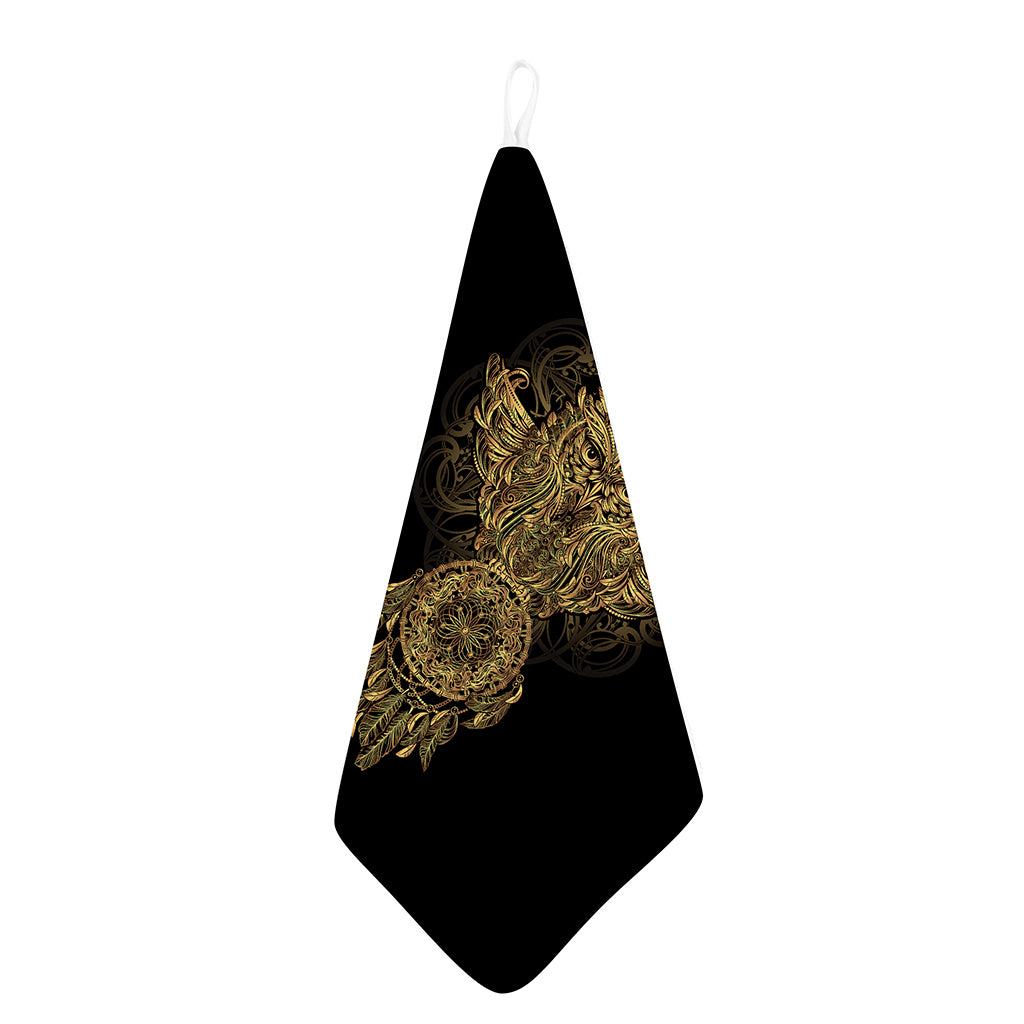 Spiritual Owl With Dreamcatcher Print Hand Towel