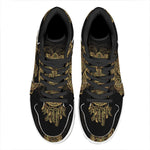 Spiritual Owl With Dreamcatcher Print High Top Leather Sneakers