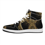 Spiritual Owl With Dreamcatcher Print High Top Leather Sneakers