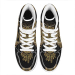 Spiritual Owl With Dreamcatcher Print High Top Leather Sneakers