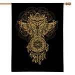 Spiritual Owl With Dreamcatcher Print House Flag