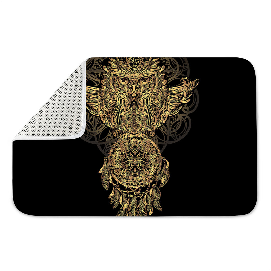 Spiritual Owl With Dreamcatcher Print Indoor Door Mat
