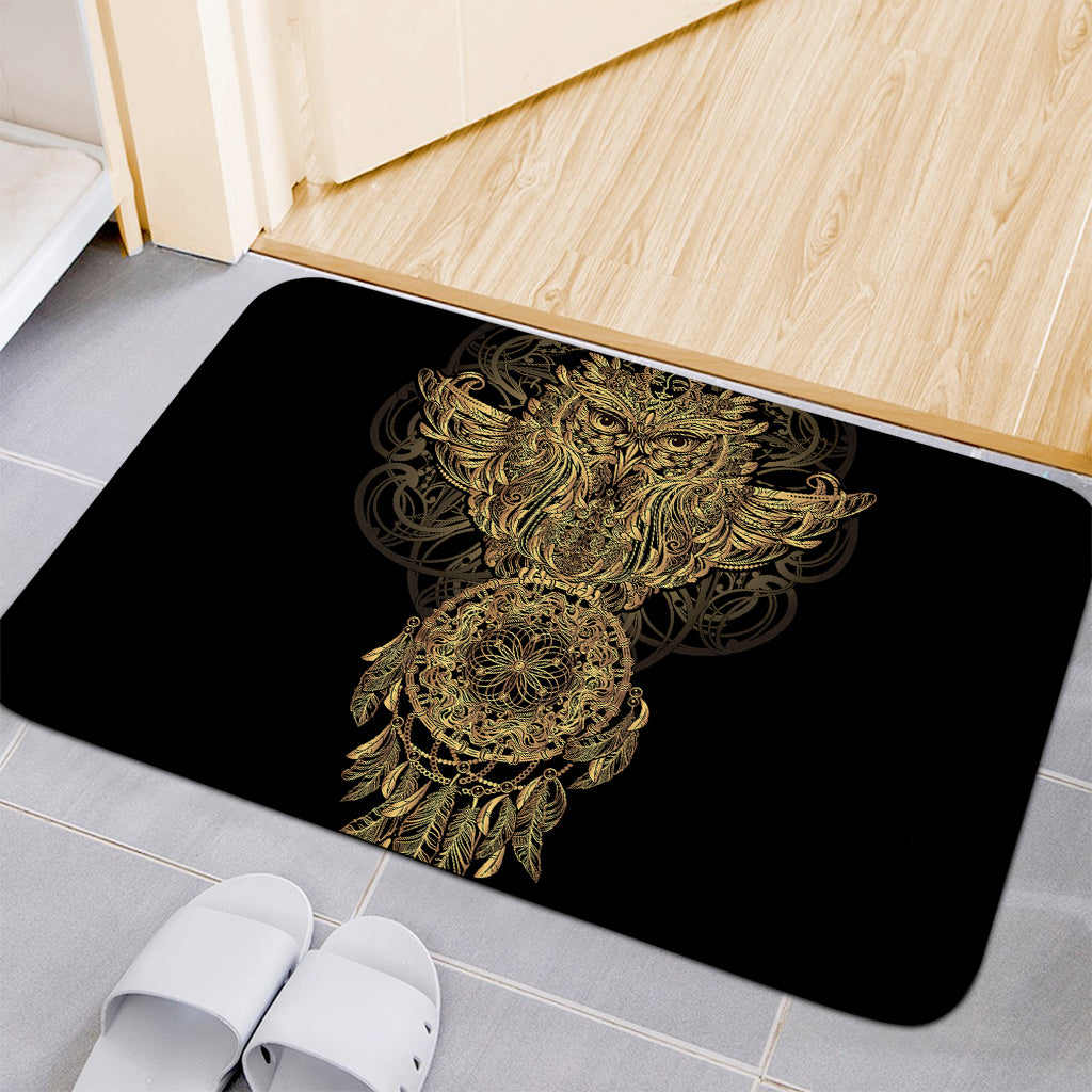 Spiritual Owl With Dreamcatcher Print Indoor Door Mat