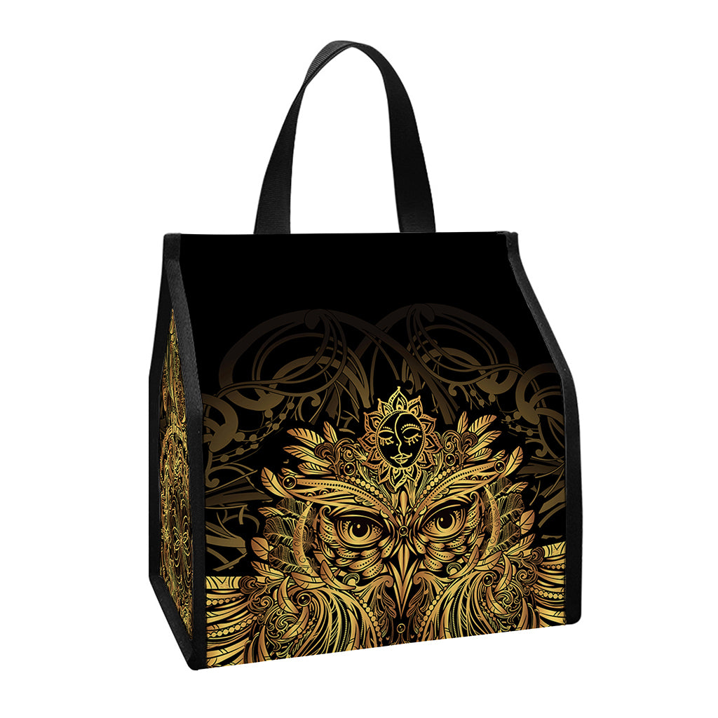 Spiritual Owl With Dreamcatcher Print Insulated Lunch Tote