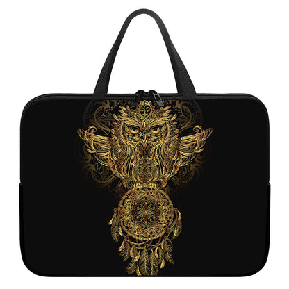 Spiritual Owl With Dreamcatcher Print Laptop Sleeve With Handle