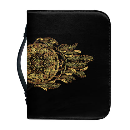 Spiritual Owl With Dreamcatcher Print Leather Bible Cover