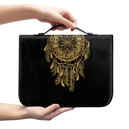 Spiritual Owl With Dreamcatcher Print Leather Bible Cover
