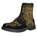 Spiritual Owl With Dreamcatcher Print Lace-Up Boots