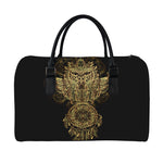 Spiritual Owl With Dreamcatcher Print Leather Duffle Bag