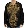 Spiritual Owl With Dreamcatcher Print Long Sleeve Baseball Jersey