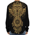 Spiritual Owl With Dreamcatcher Print Long Sleeve Baseball Jersey