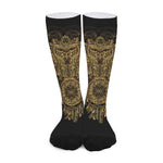 Spiritual Owl With Dreamcatcher Print Long Socks