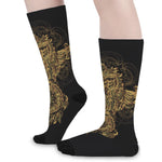 Spiritual Owl With Dreamcatcher Print Long Socks