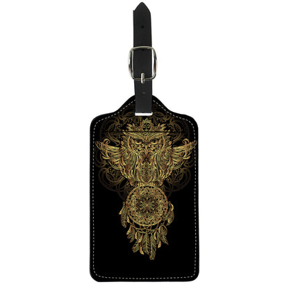 Spiritual Owl With Dreamcatcher Print Luggage Tag