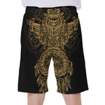 Spiritual Owl With Dreamcatcher Print Men's Beach Shorts
