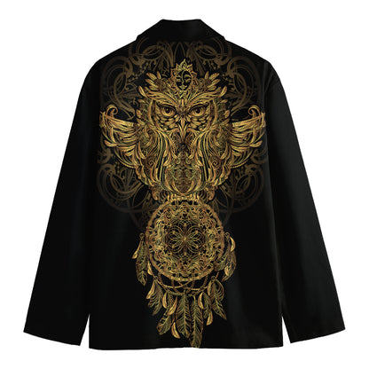 Spiritual Owl With Dreamcatcher Print Men's Blazer