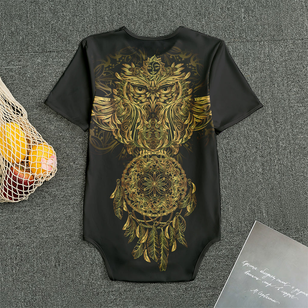 Spiritual Owl With Dreamcatcher Print Men's Bodysuit
