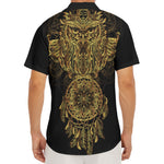 Spiritual Owl With Dreamcatcher Print Men's Deep V-Neck Shirt