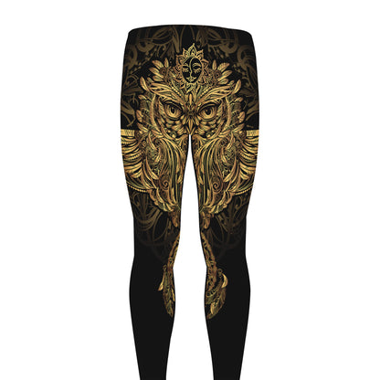 Spiritual Owl With Dreamcatcher Print Men's leggings