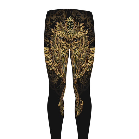 Spiritual Owl With Dreamcatcher Print Men's leggings