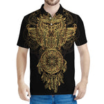 Spiritual Owl With Dreamcatcher Print Men's Polo Shirt