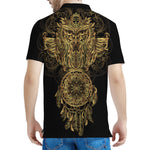 Spiritual Owl With Dreamcatcher Print Men's Polo Shirt