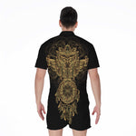 Spiritual Owl With Dreamcatcher Print Men's Rompers