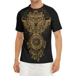 Spiritual Owl With Dreamcatcher Print Men's Short Sleeve Rash Guard