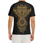 Spiritual Owl With Dreamcatcher Print Men's Short Sleeve Rash Guard