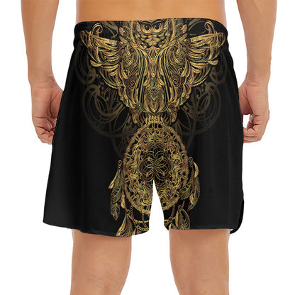 Spiritual Owl With Dreamcatcher Print Men's Split Running Shorts