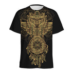 Spiritual Owl With Dreamcatcher Print Men's Sports T-Shirt