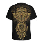 Spiritual Owl With Dreamcatcher Print Men's Sports T-Shirt