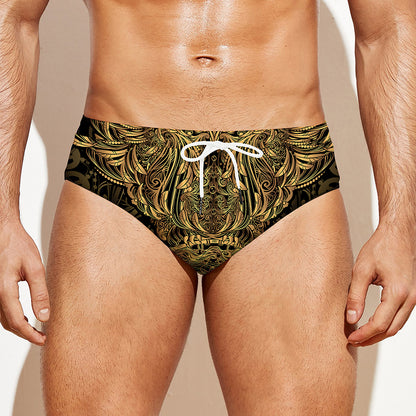 Spiritual Owl With Dreamcatcher Print Men's Swim Briefs