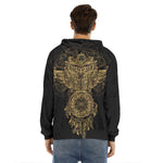 Spiritual Owl With Dreamcatcher Print Men's Velvet Pullover Hoodie