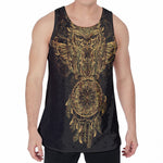 Spiritual Owl With Dreamcatcher Print Men's Velvet Tank Top
