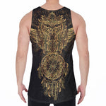 Spiritual Owl With Dreamcatcher Print Men's Velvet Tank Top