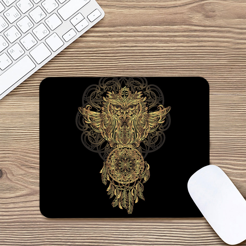 Spiritual Owl With Dreamcatcher Print Mouse Pad
