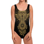 Spiritual Owl With Dreamcatcher Print One Piece Swimsuit