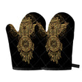 Spiritual Owl With Dreamcatcher Print Oven Mitts