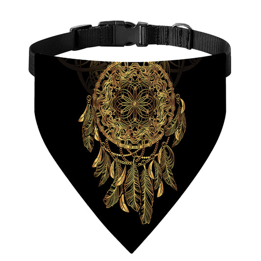Spiritual Owl With Dreamcatcher Print Over The Collar Dog Bandana