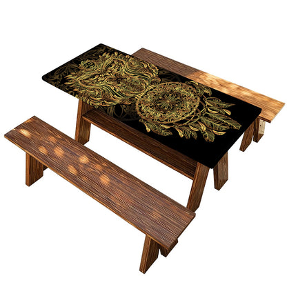 Spiritual Owl With Dreamcatcher Print Picnic Table Cover