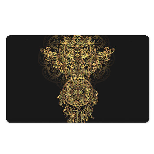 Spiritual Owl With Dreamcatcher Print Polyester Doormat