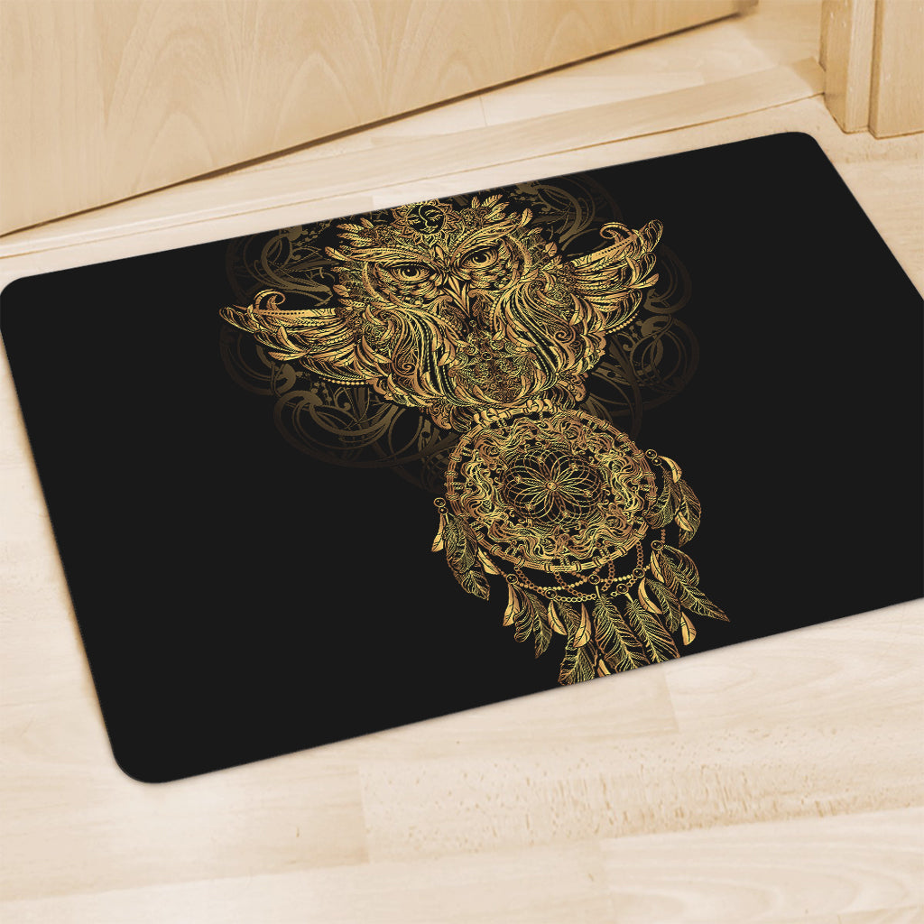 Spiritual Owl With Dreamcatcher Print Polyester Doormat