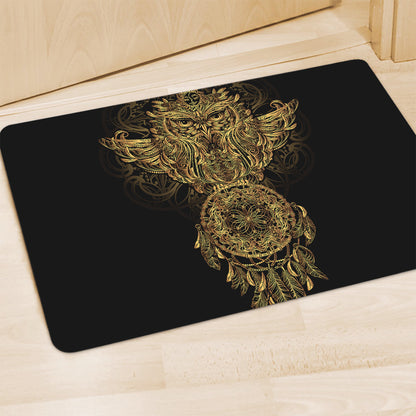 Spiritual Owl With Dreamcatcher Print Polyester Doormat