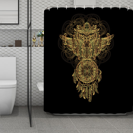 Spiritual Owl With Dreamcatcher Print Polyester Shower Curtain