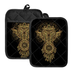 Spiritual Owl With Dreamcatcher Print Pot Holders With Pocket